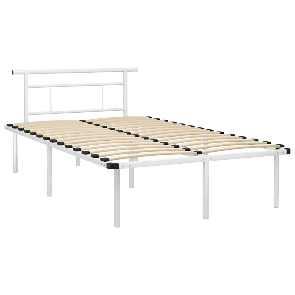 vidaXL Bed Frame without Mattress White Metal 120x200cm