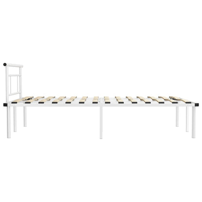 vidaXL Bed Frame | White | Powder-coated metal, plywood | Double |  Durable