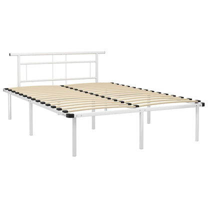vidaXL Bed Frame without Mattress White Metal 140x200cm