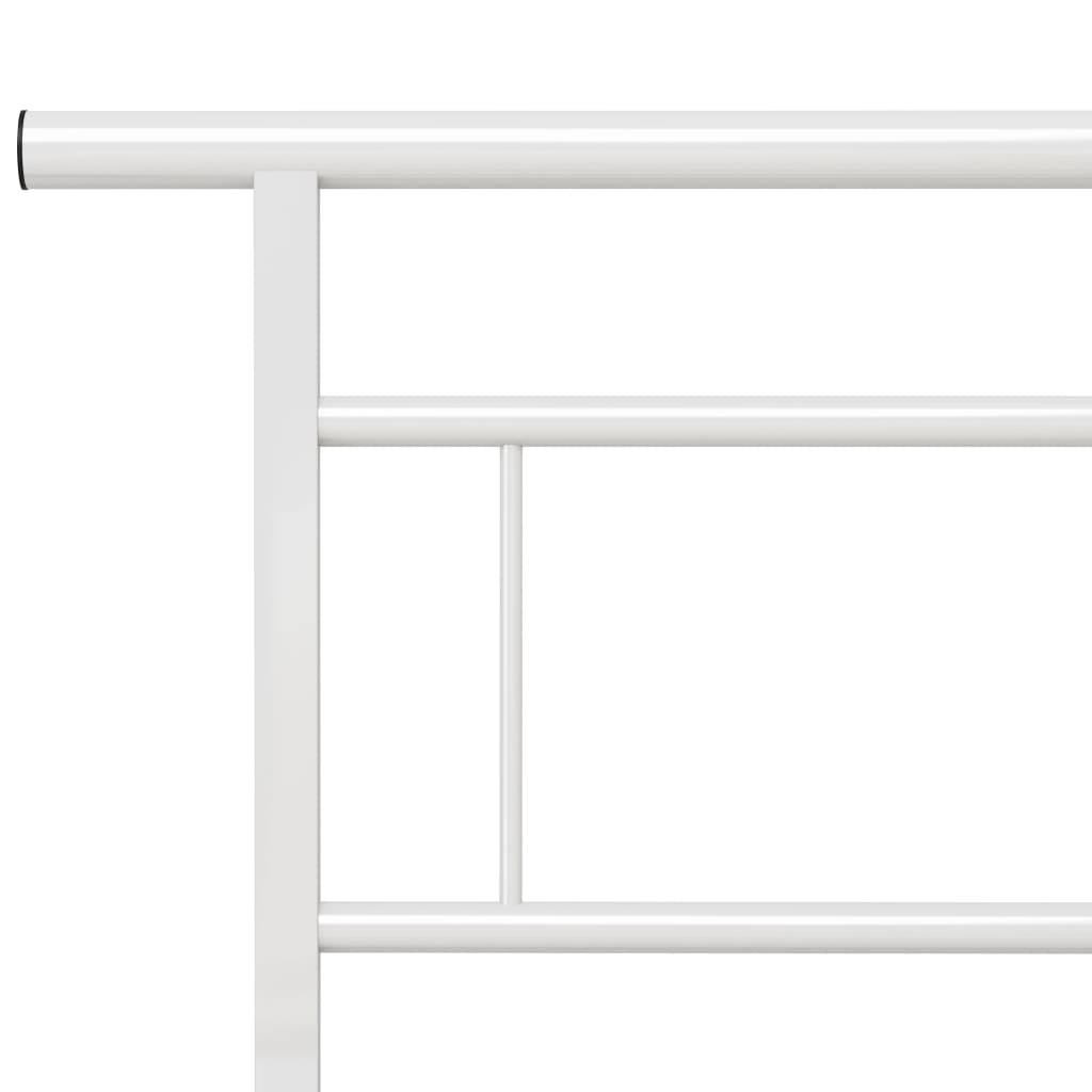 vidaXL Bed Frame | White | Powder-coated metal, plywood | 140x200 cm | Durable