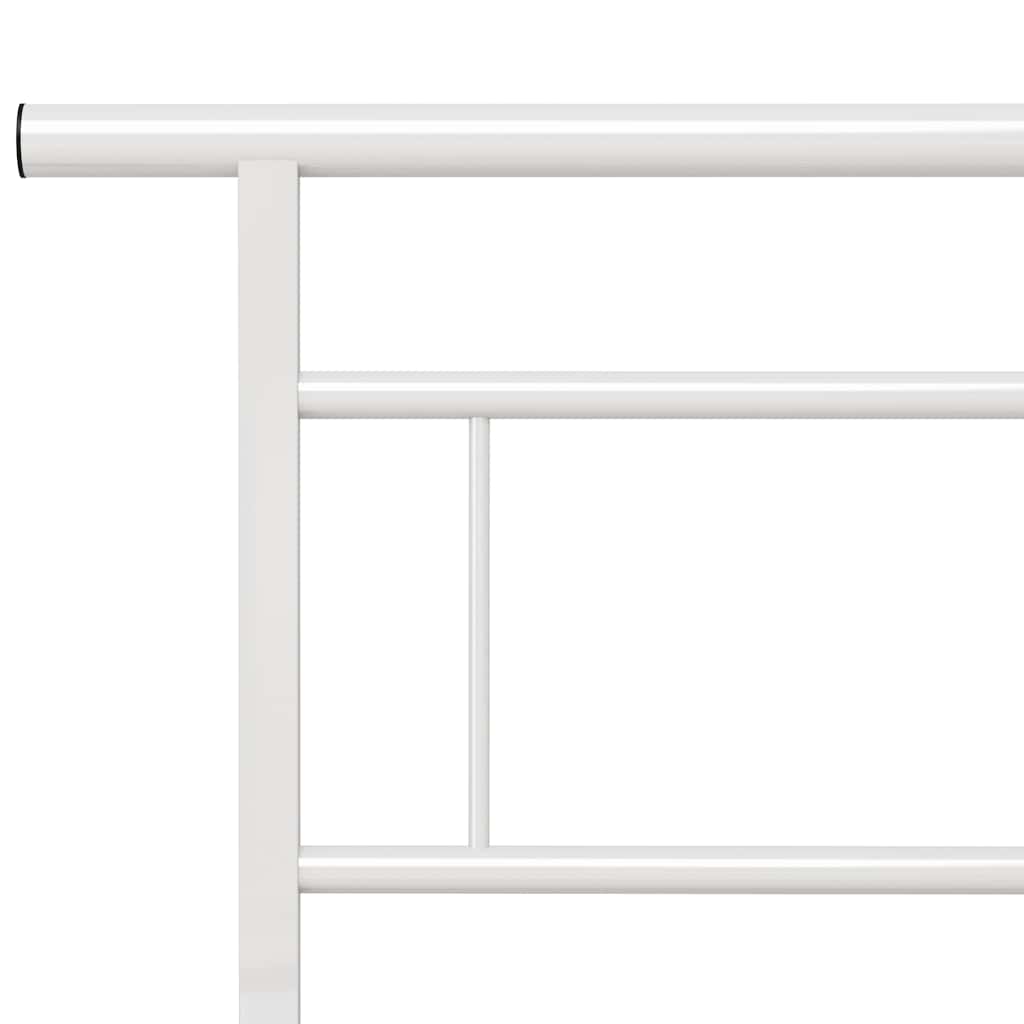 vidaXL Bed Frame without Mattress White Metal 140x200cm