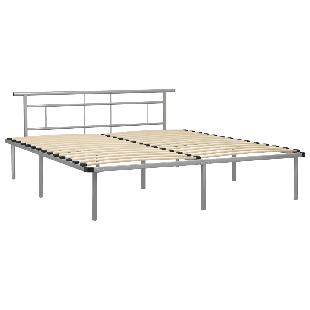 vidaXL Bed Frame without Mattress Grey Metal 200x200cm
