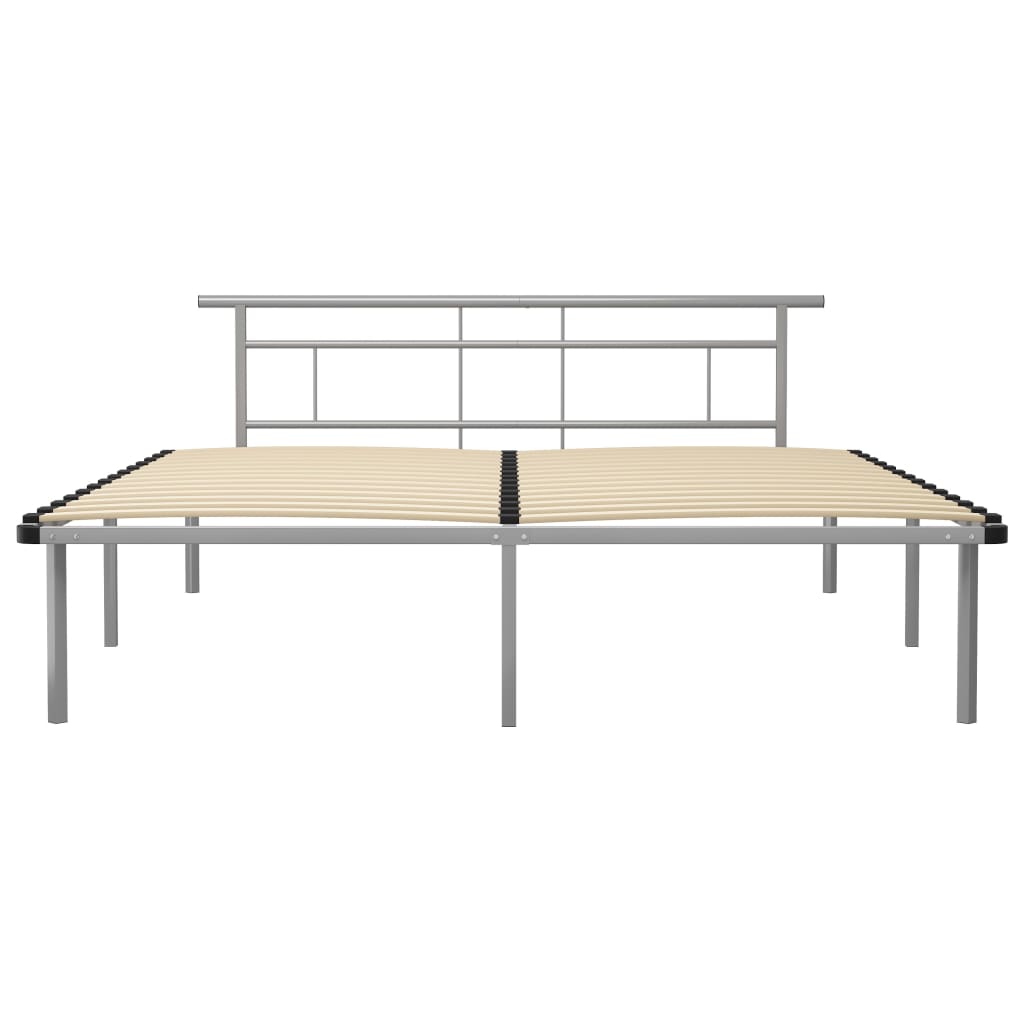 vidaXL Bed Frame without Mattress Grey Metal 200x200cm