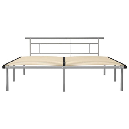 vidaXL Bed Frame without Mattress Grey Metal 200x200cm