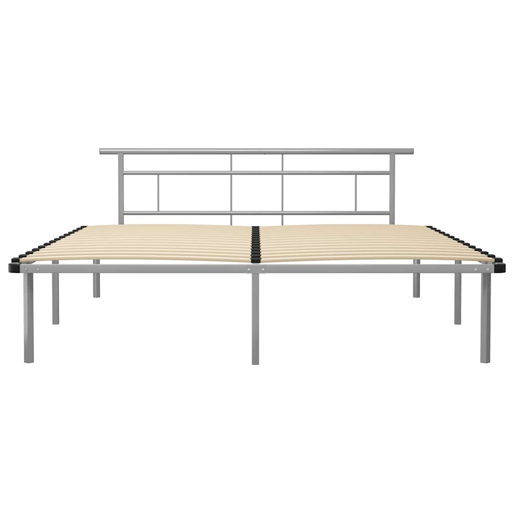 vidaXL Bed Frame without Mattress Grey Metal 200x200cm