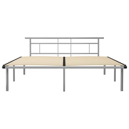 vidaXL Bed Frame without Mattress Grey Metal 200x200cm