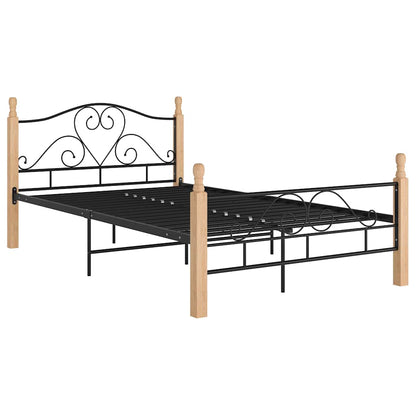 vidaXL Bed Frame without Mattress Black Metal 120x200 cm
