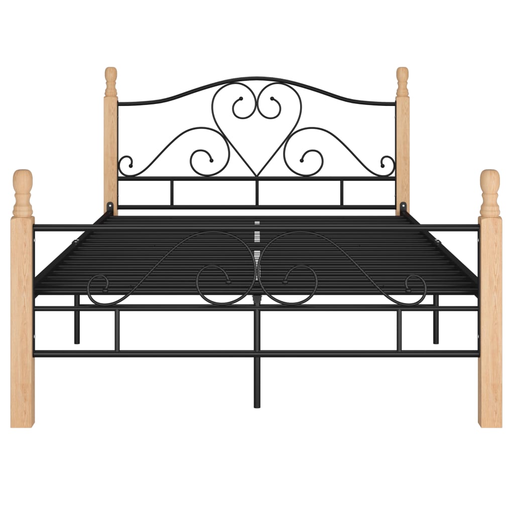 vidaXL Bed Frame without Mattress Black Metal 120x200 cm