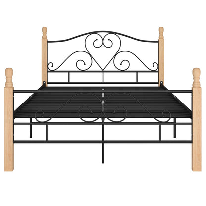 vidaXL Bed Frame without Mattress Black Metal 120x200 cm