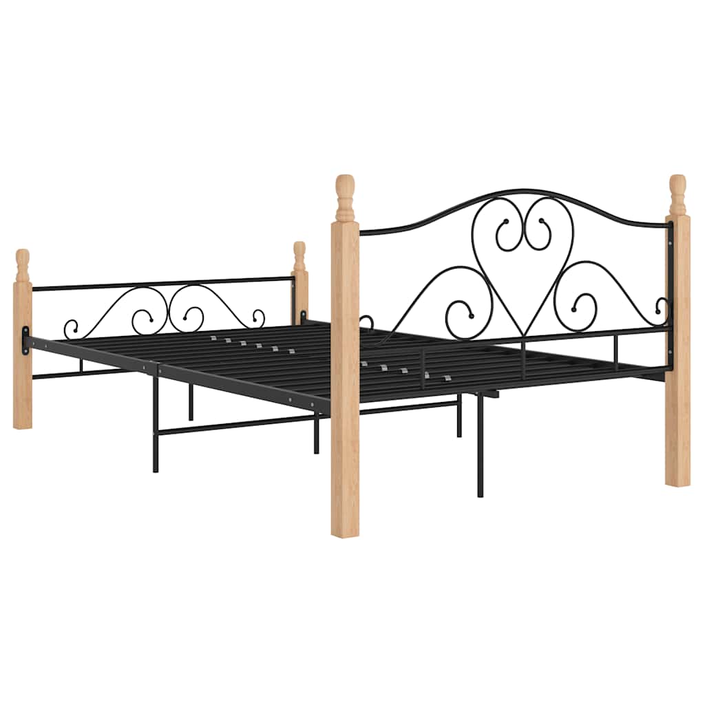 vidaXL Bed Frame without Mattress Black Metal 120x200 cm