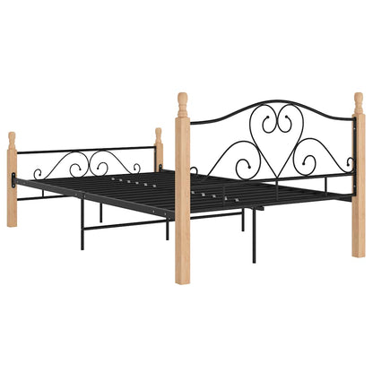 vidaXL Bed Frame without Mattress Black Metal 120x200 cm