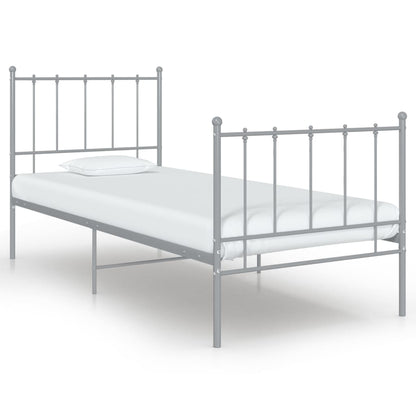 vidaXL Bed Frame | Grey | Powder-coated metal | Single | Durable