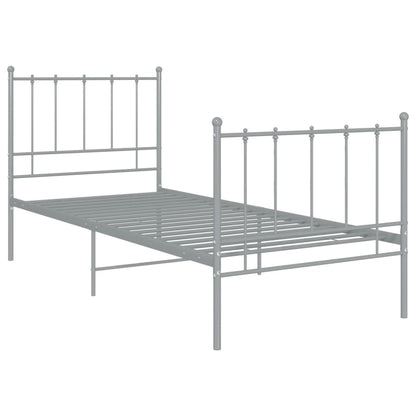 vidaXL Bed Frame | Grey | Powder-coated metal | Single | Durable