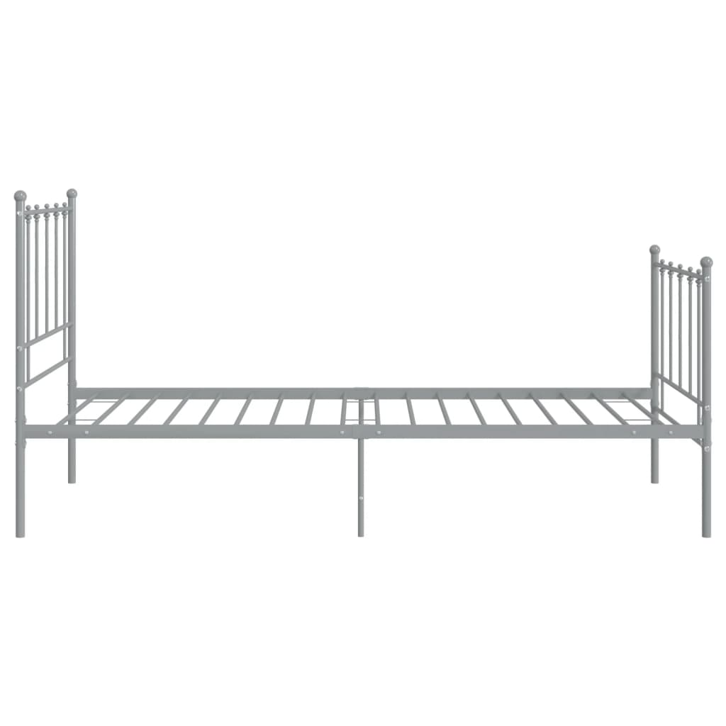 vidaXL Bed Frame | Grey | Powder-coated metal | Single | Durable