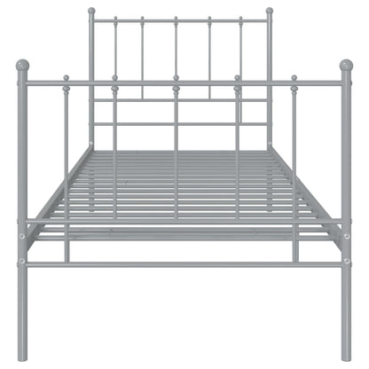 vidaXL Bed Frame | Grey | Powder-coated metal | Single | Durable