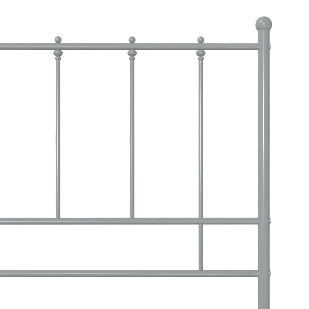 vidaXL Bed Frame | Grey | Powder-coated metal | Single | Durable