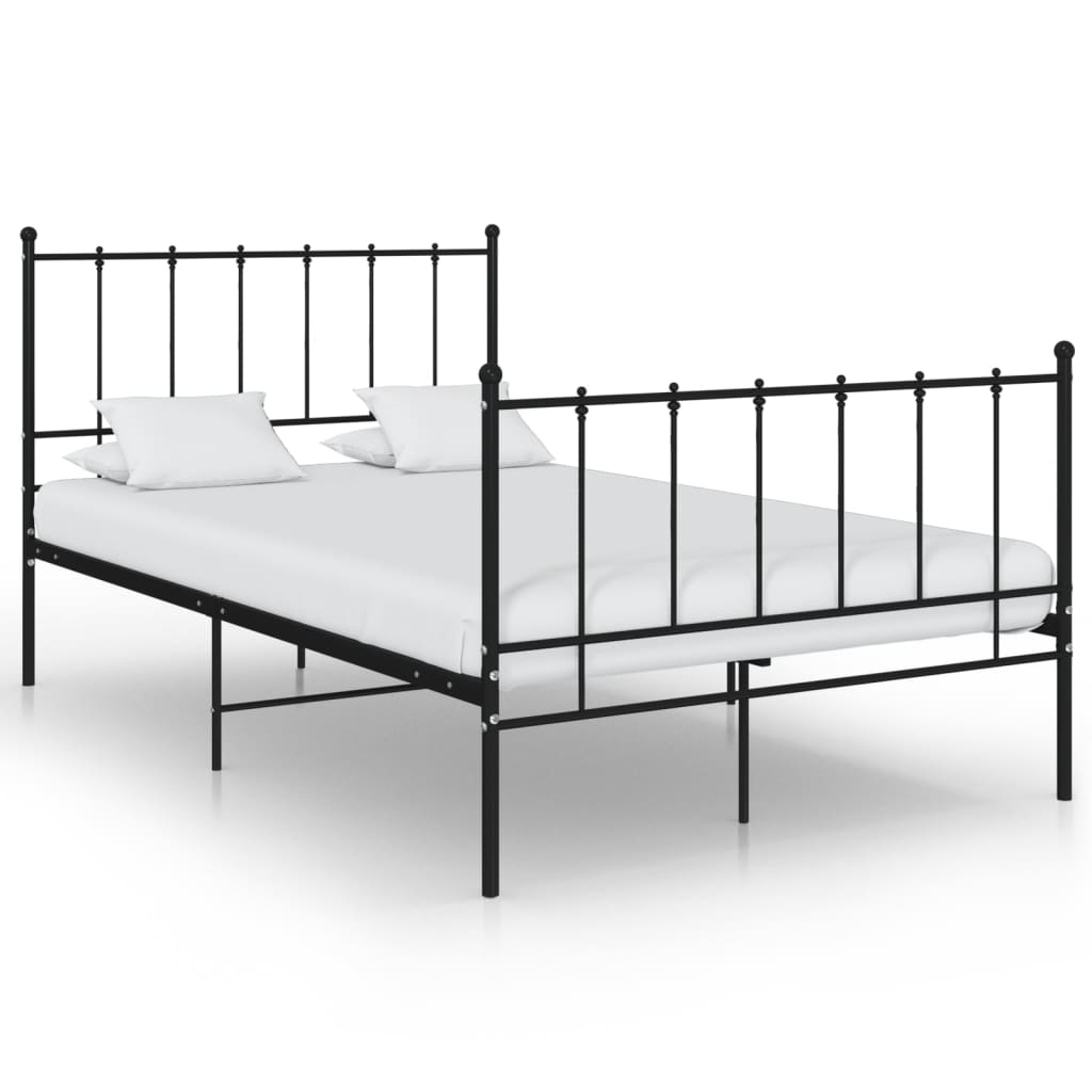 vidaXL Bed Frame | Black | Powder-coated metal | Double | Durable | Bed Frame