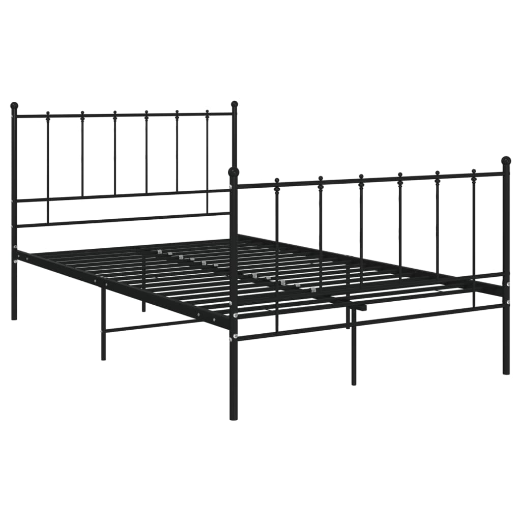 vidaXL Bed Frame | Black | Powder-coated metal | Double | Durable | Bed Frame
