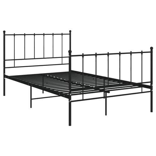 vidaXL Bed Frame | Black | Powder-coated metal | Double | Durable | Bed Frame