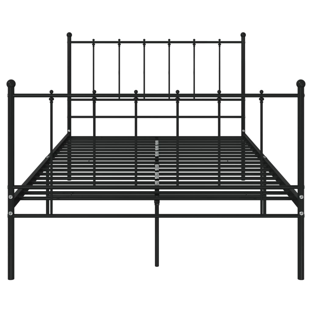 vidaXL Bed Frame | Black | Powder-coated metal | Double | Durable | Bed Frame