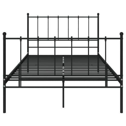 vidaXL Bed Frame | Black | Powder-coated metal | Double | Durable | Bed Frame