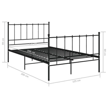 vidaXL Bed Frame | Black | Powder-coated metal | Double | Durable | Bed Frame