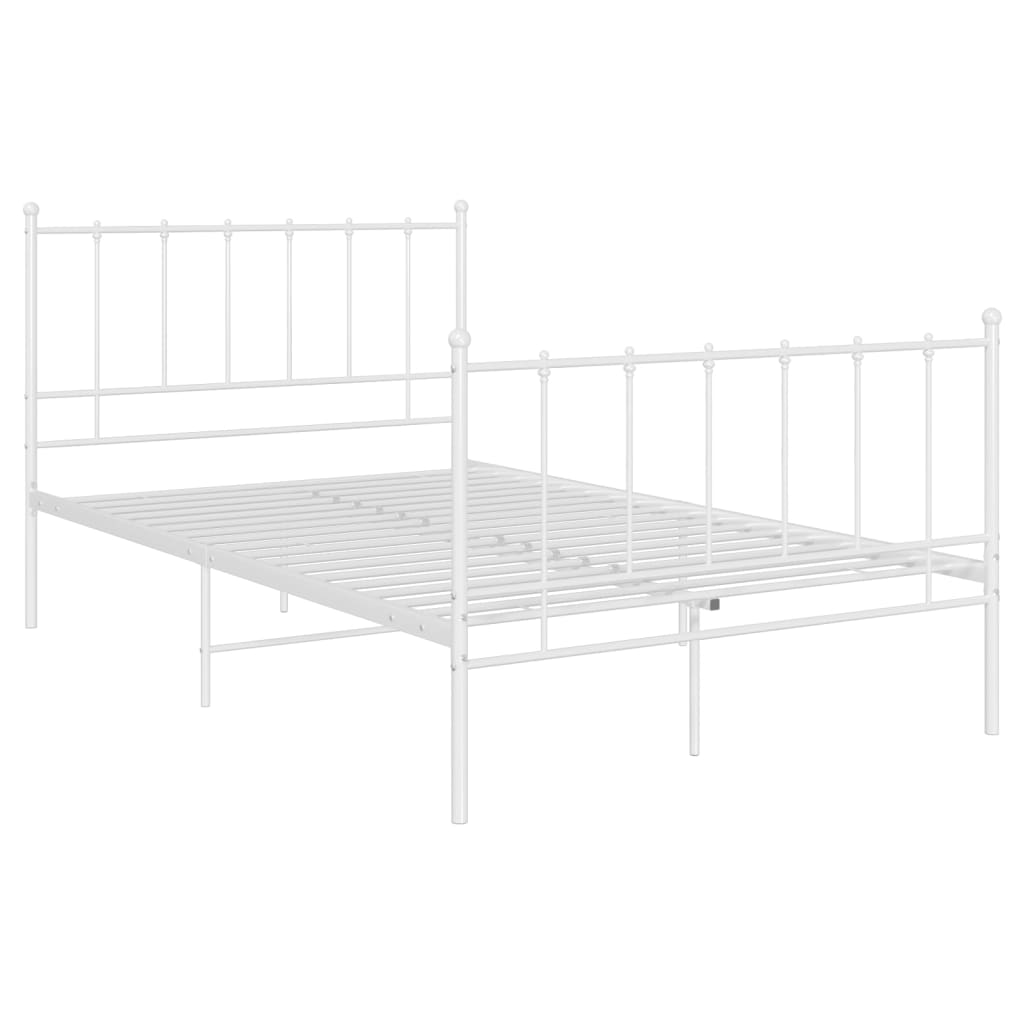 vidaXL Bed Frame | White | Powder-coated metal | 120x200 cm | Durable
