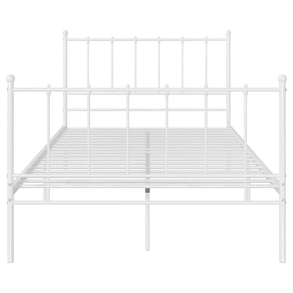 vidaXL Bed Frame | White | Powder-coated metal | 120x200 cm | Durable