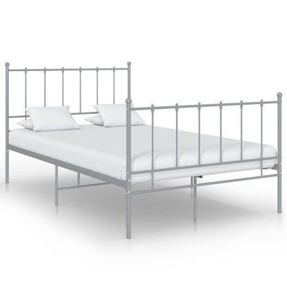 vidaXL Bed Frame | Grey | Powder-coated metal | Double | Durable | Bed Frame
