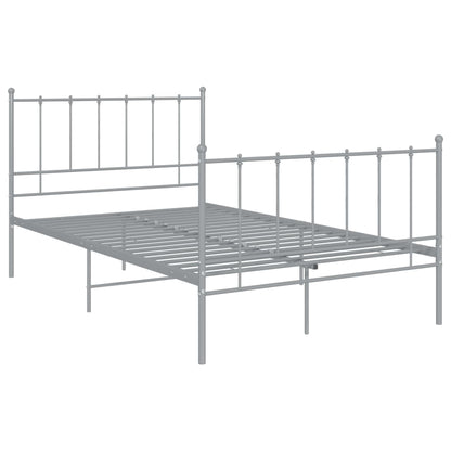 vidaXL Bed Frame | Grey | Powder-coated metal | Double | Durable | Bed Frame