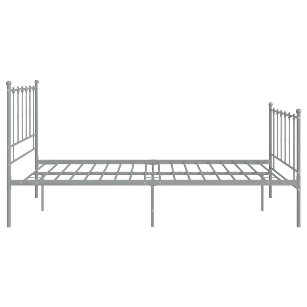 vidaXL Bed Frame | Grey | Powder-coated metal | Double | Durable | Bed Frame