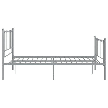 vidaXL Bed Frame | Grey | Powder-coated metal | Double | Durable | Bed Frame