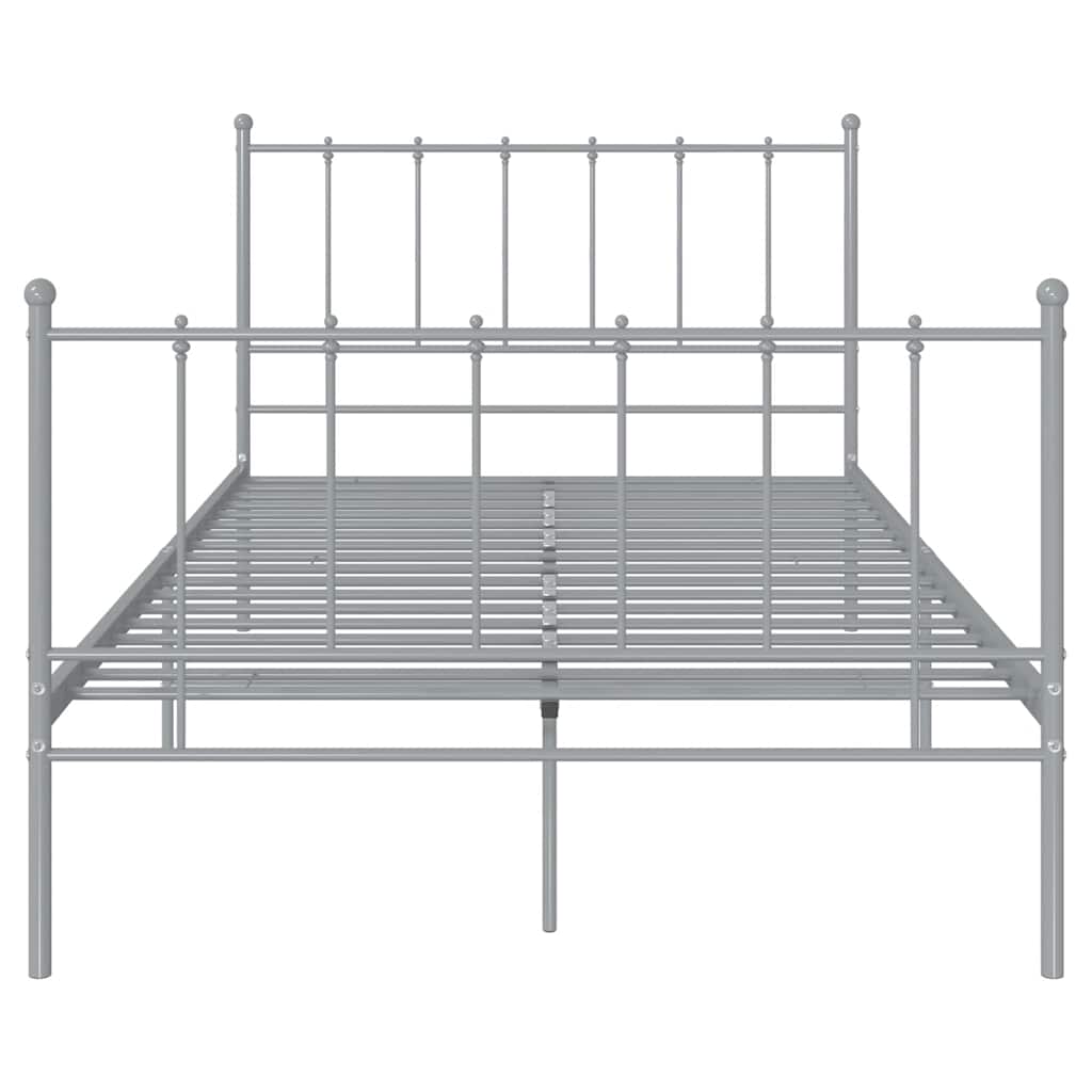 vidaXL Bed Frame without Mattress Grey Metal 120x200 cm