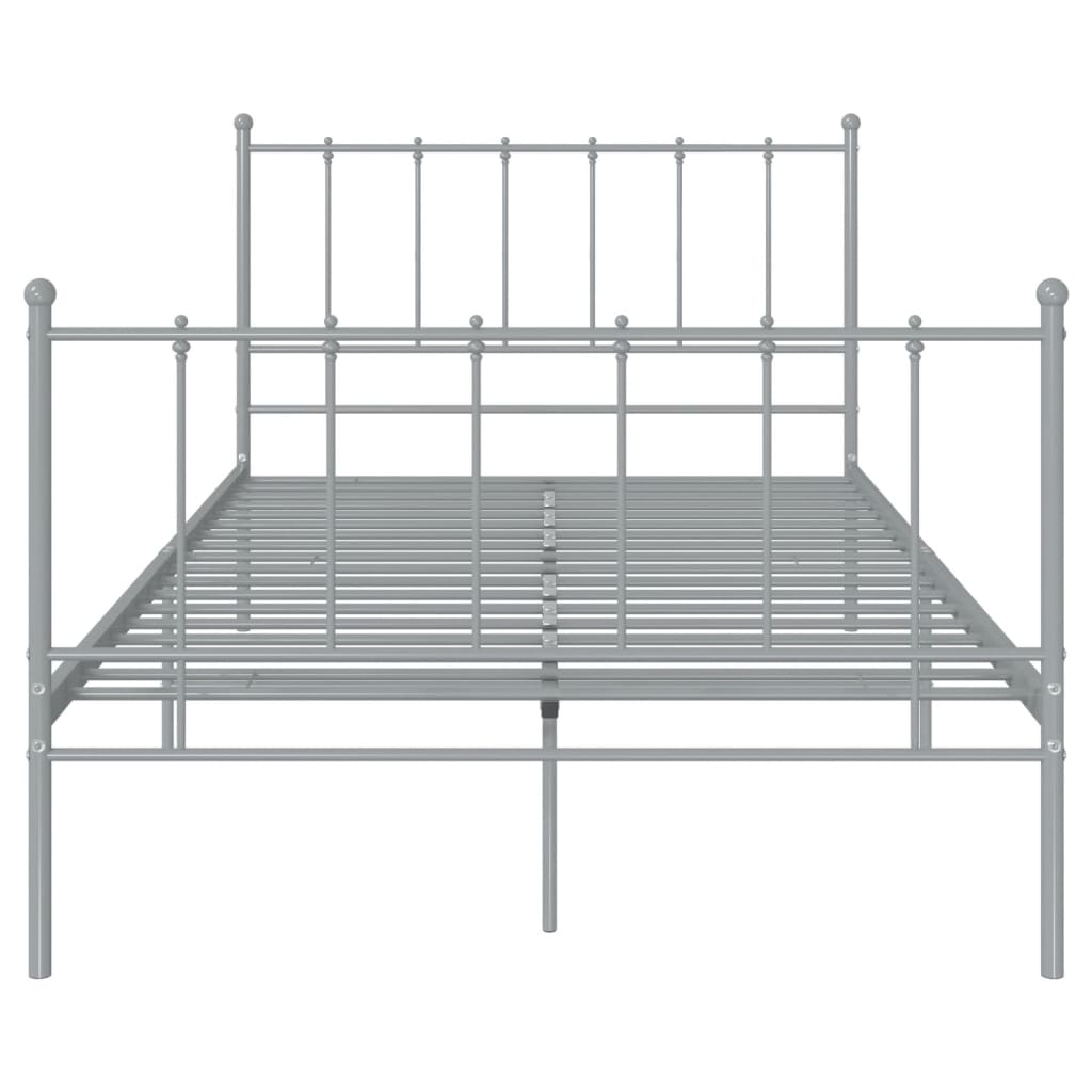 vidaXL Bed Frame | Grey | Powder-coated metal | Double | Durable | Bed Frame