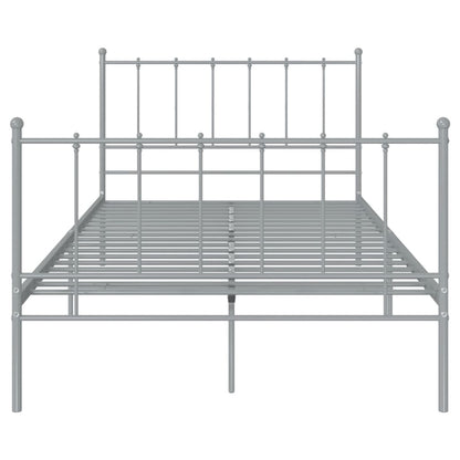 vidaXL Bed Frame | Grey | Powder-coated metal | Double | Durable | Bed Frame