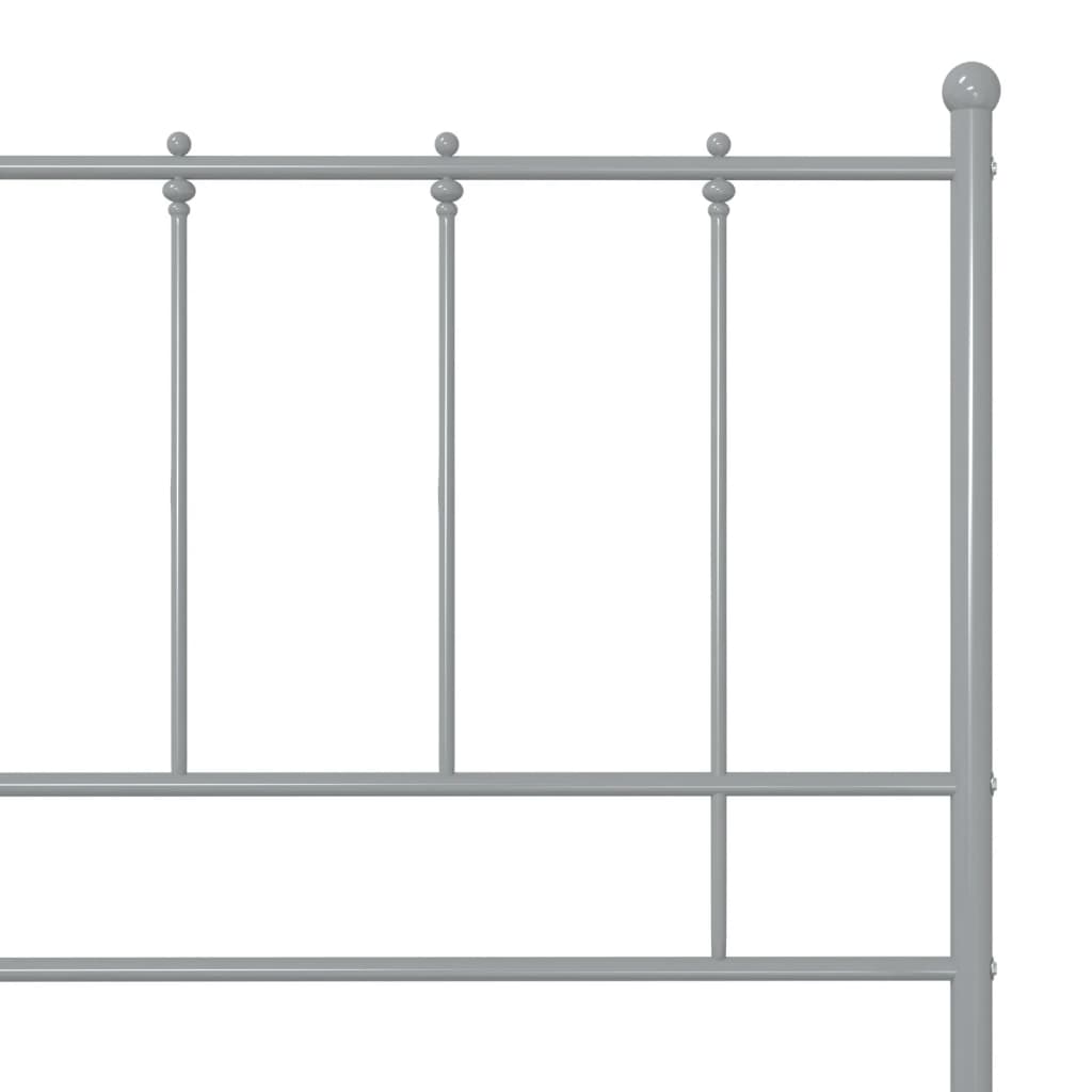 vidaXL Bed Frame | Grey | Powder-coated metal | Double | Durable | Bed Frame