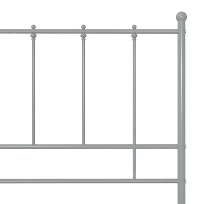 vidaXL Bed Frame | Grey | Powder-coated metal | Double | Durable | Bed Frame