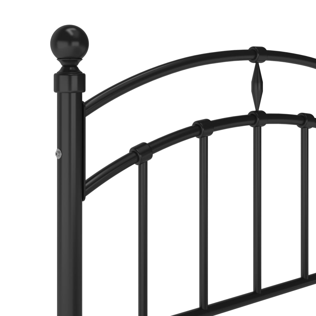 vidaXL Bed Frame without Mattress Black Metal 100x200 cm
