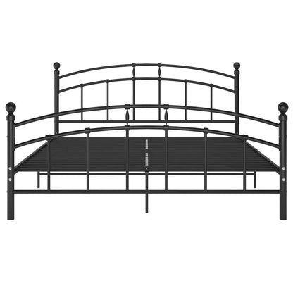 vidaXL Bed Frame with Headboard without Mattress Black 160x200 cm Metal