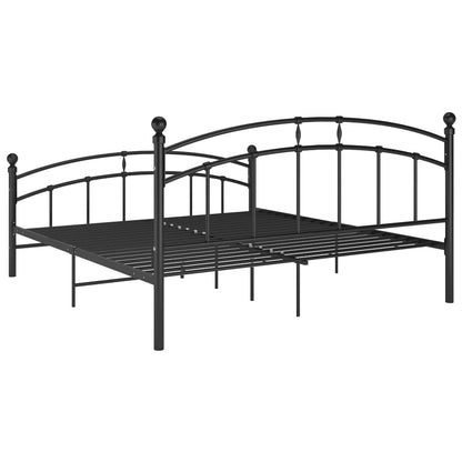 vidaXL Bed Frame with Headboard without Mattress Black 160x200 cm Metal