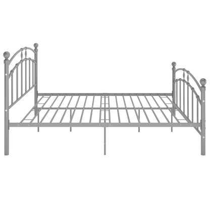 vidaXL Bed Frame without Mattress Grey Metal 180x200 cm Super King