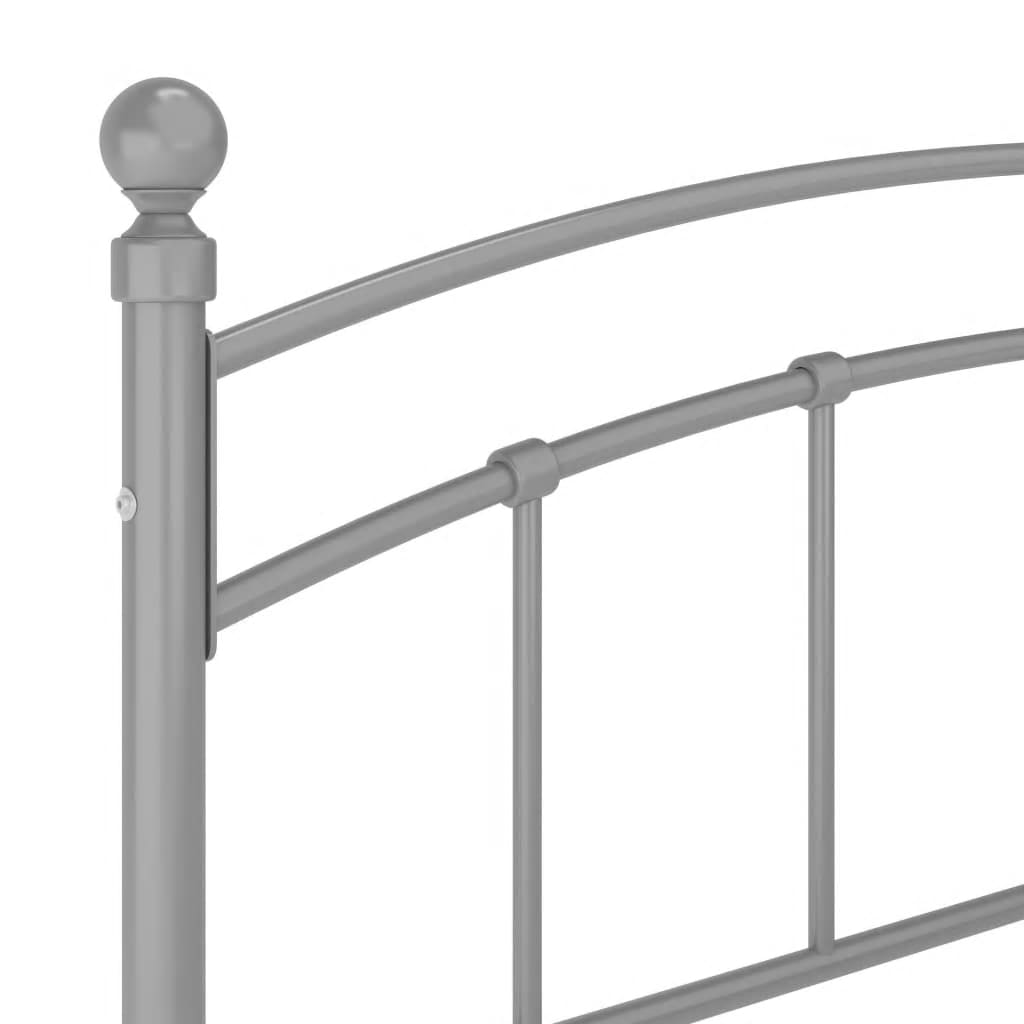 vidaXL Bed Frame without Mattress Grey Metal 180x200 cm Super King