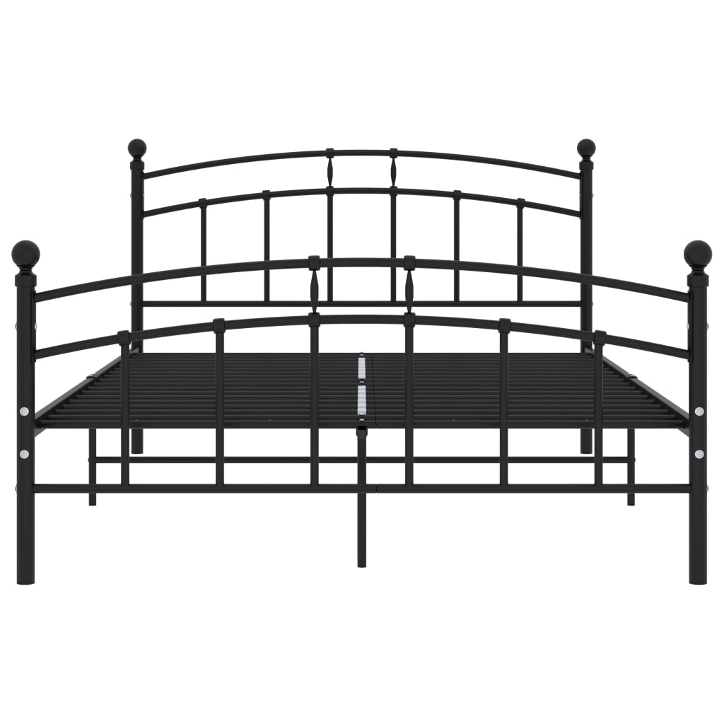vidaXL Bed Frame without Mattress Black Metal 200x200 cm