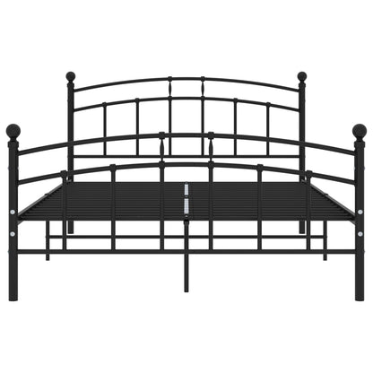 vidaXL Bed Frame without Mattress Black Metal 200x200 cm