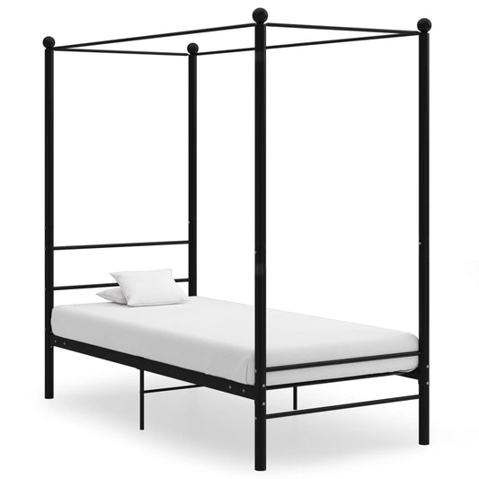 vidaXL Bed Frame | Black | Powder-coated metal | Single | Durable | Bed Frame