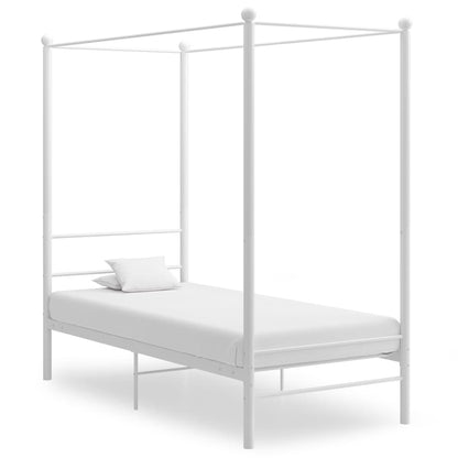 vidaXL Bed Frame | White | Powder-coated metal | Single | Bed Frame