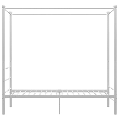 vidaXL Bed Frame | White | Powder-coated metal | Single | Bed Frame