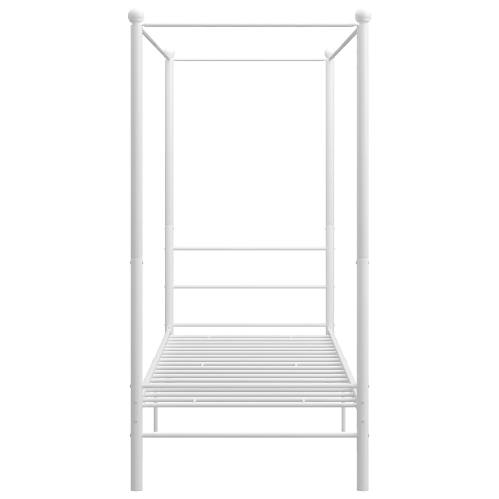 vidaXL Bed Frame | White | Powder-coated metal | Single | Bed Frame
