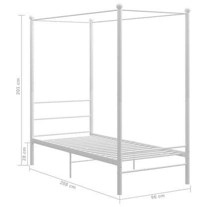 vidaXL Bed Frame | White | Powder-coated metal | Single | Bed Frame