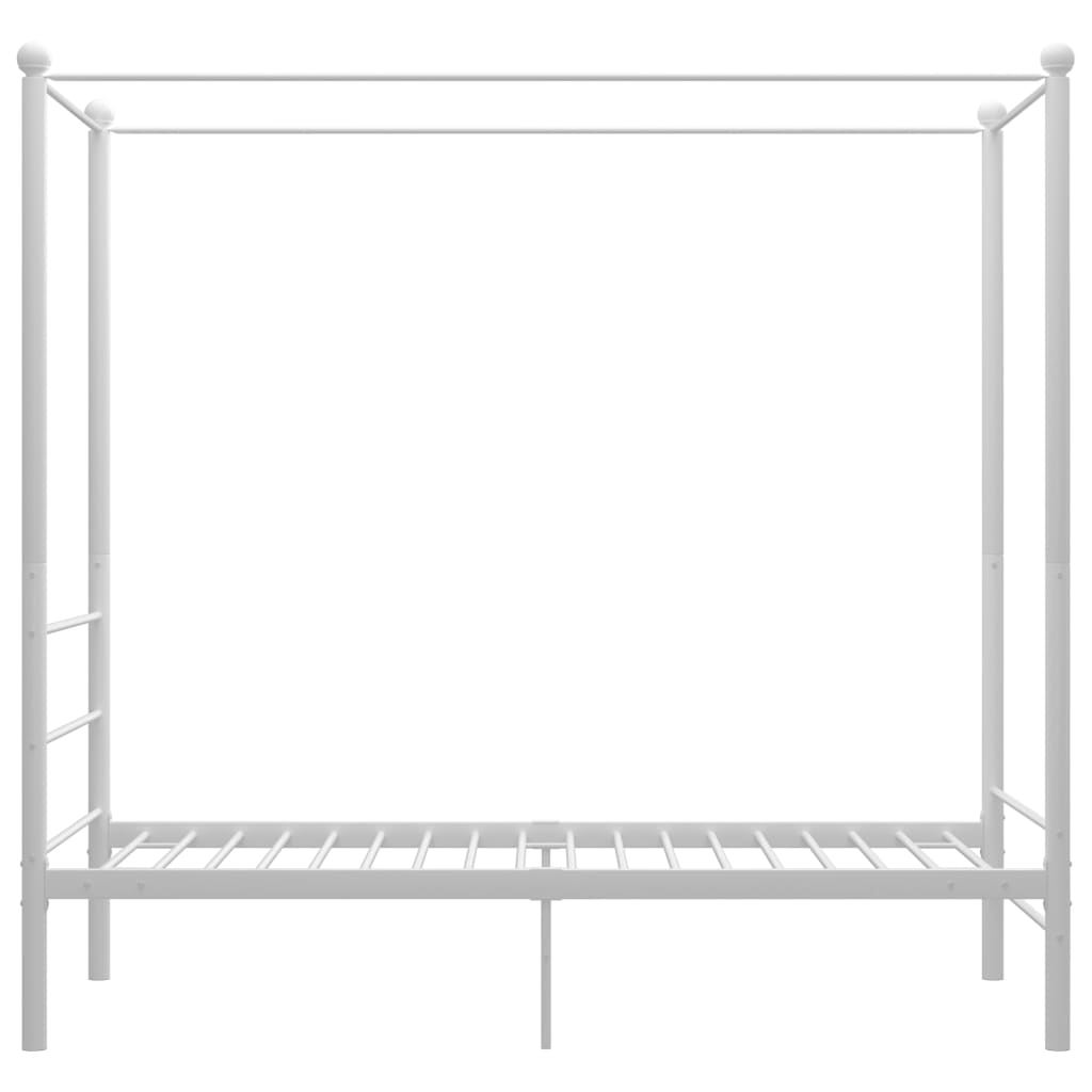 vidaXL Bed Frame | White | Powder-coated metal | Single | Tough | Bed Frame